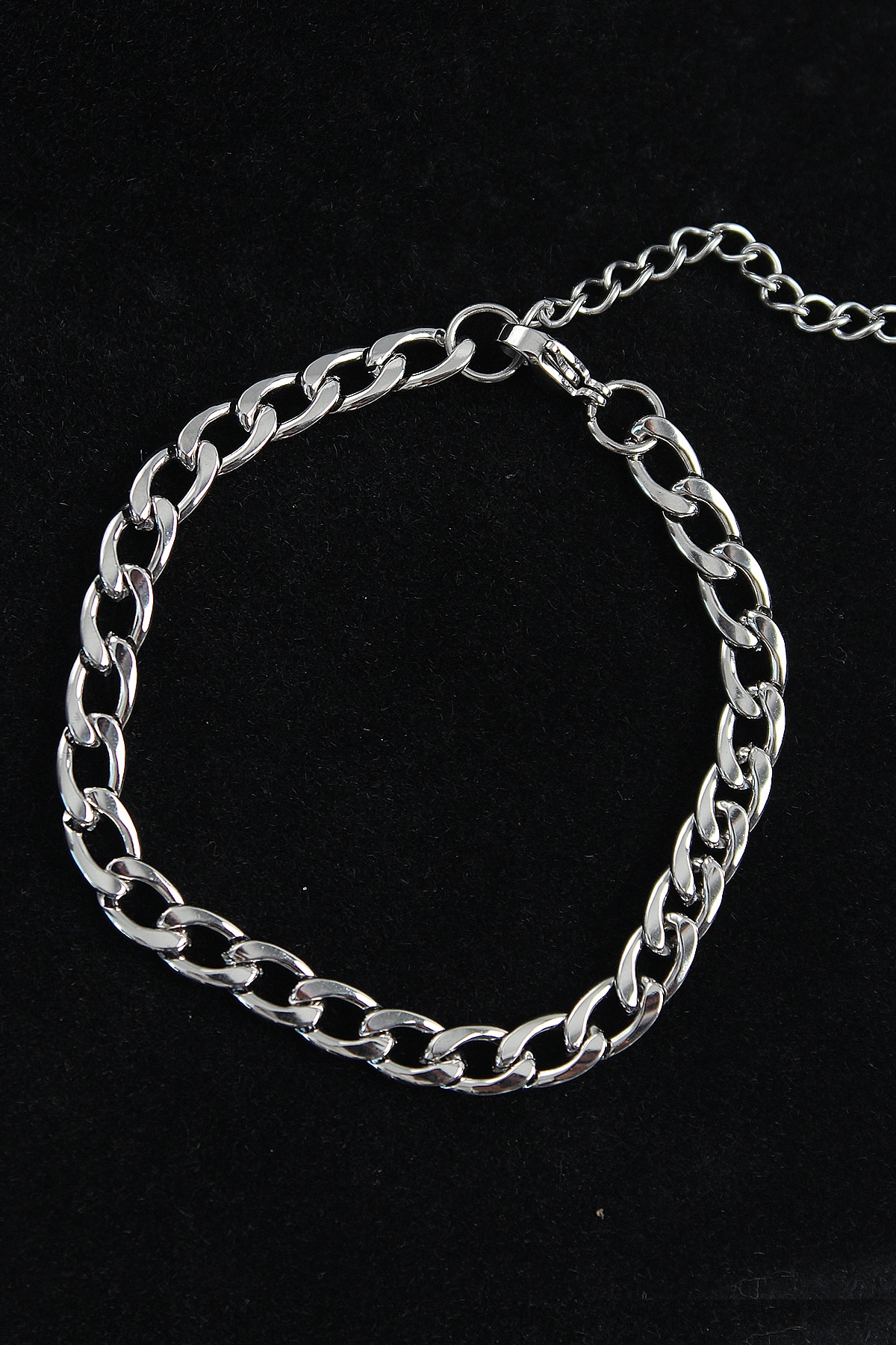 316L Çelik Kalın Klasik Model Gümüş Renk Erkek Bileklik