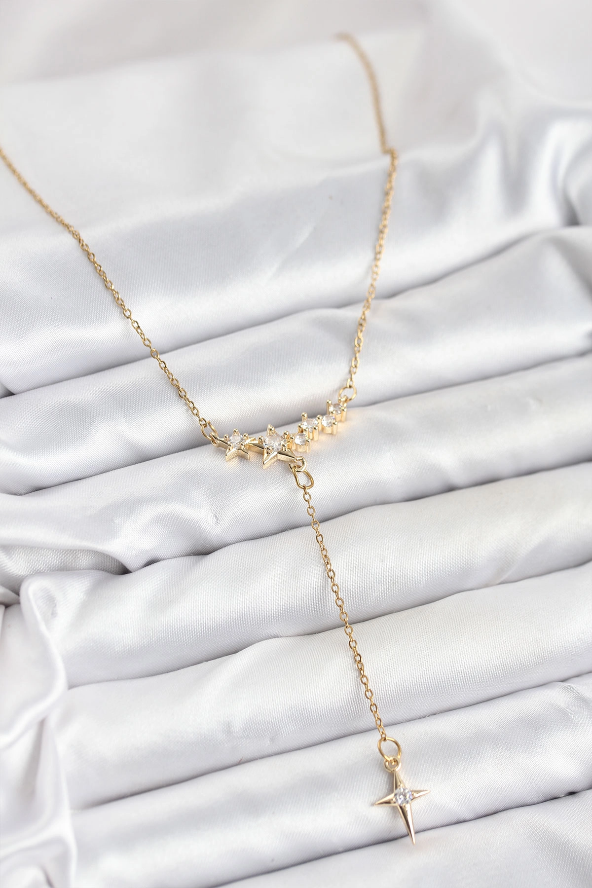316L Çelik Zincir Gold Renk Yıldız Model Y Kadın Kolye