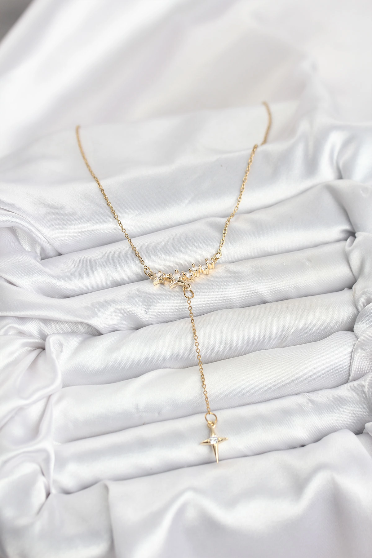 316L Çelik Zincir Gold Renk Yıldız Model Y Kadın Kolye