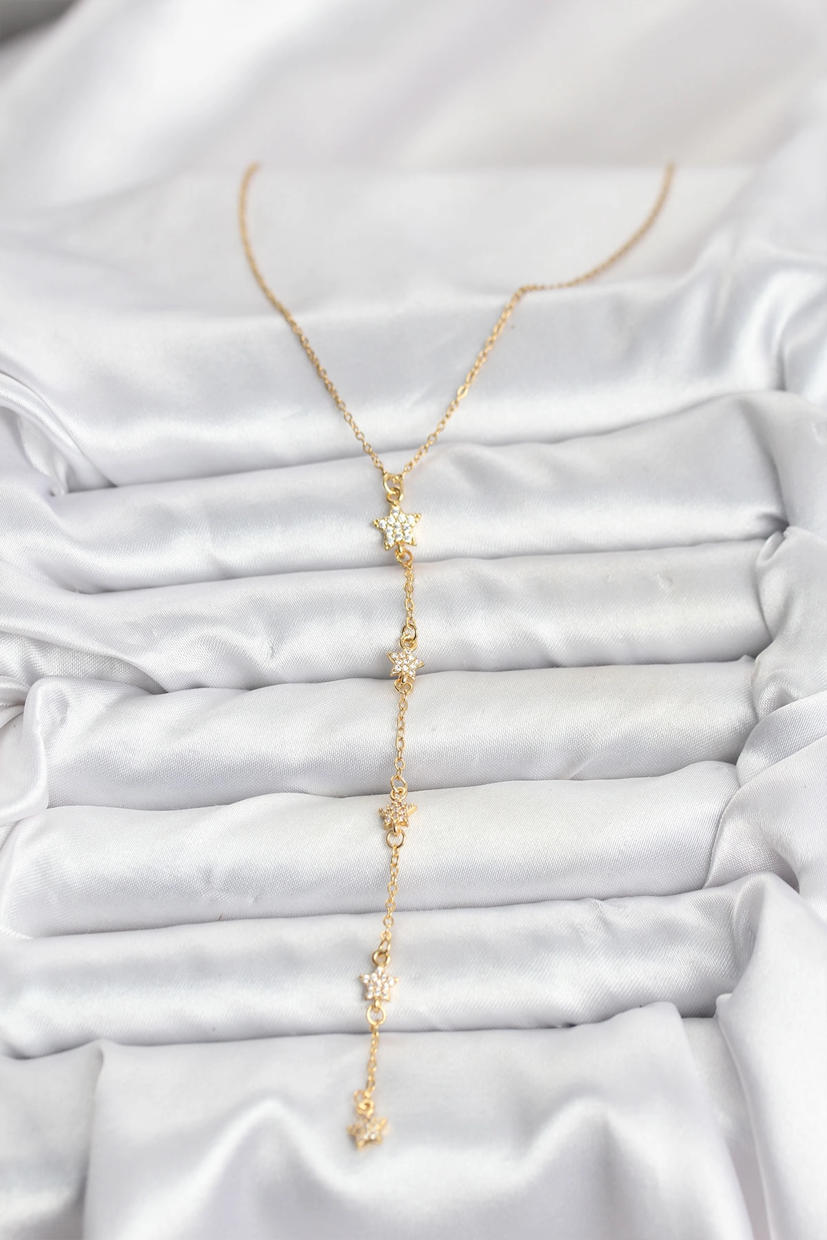 316L Çelik Zincir Gold Renkli Yıldız Model Kadın Y Kolye