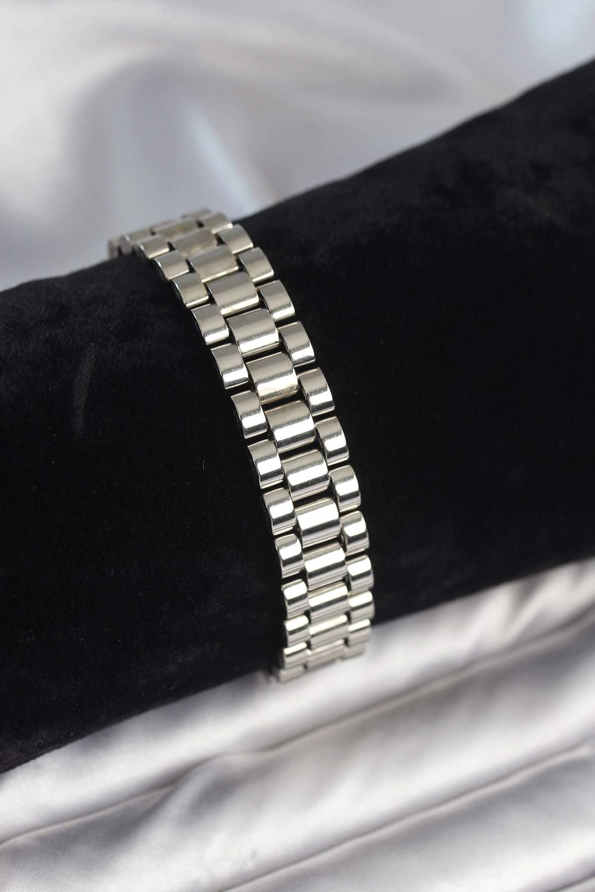 316L Çelik Gümüş Renk 12 mm Kalınlık Erkek Bileklik