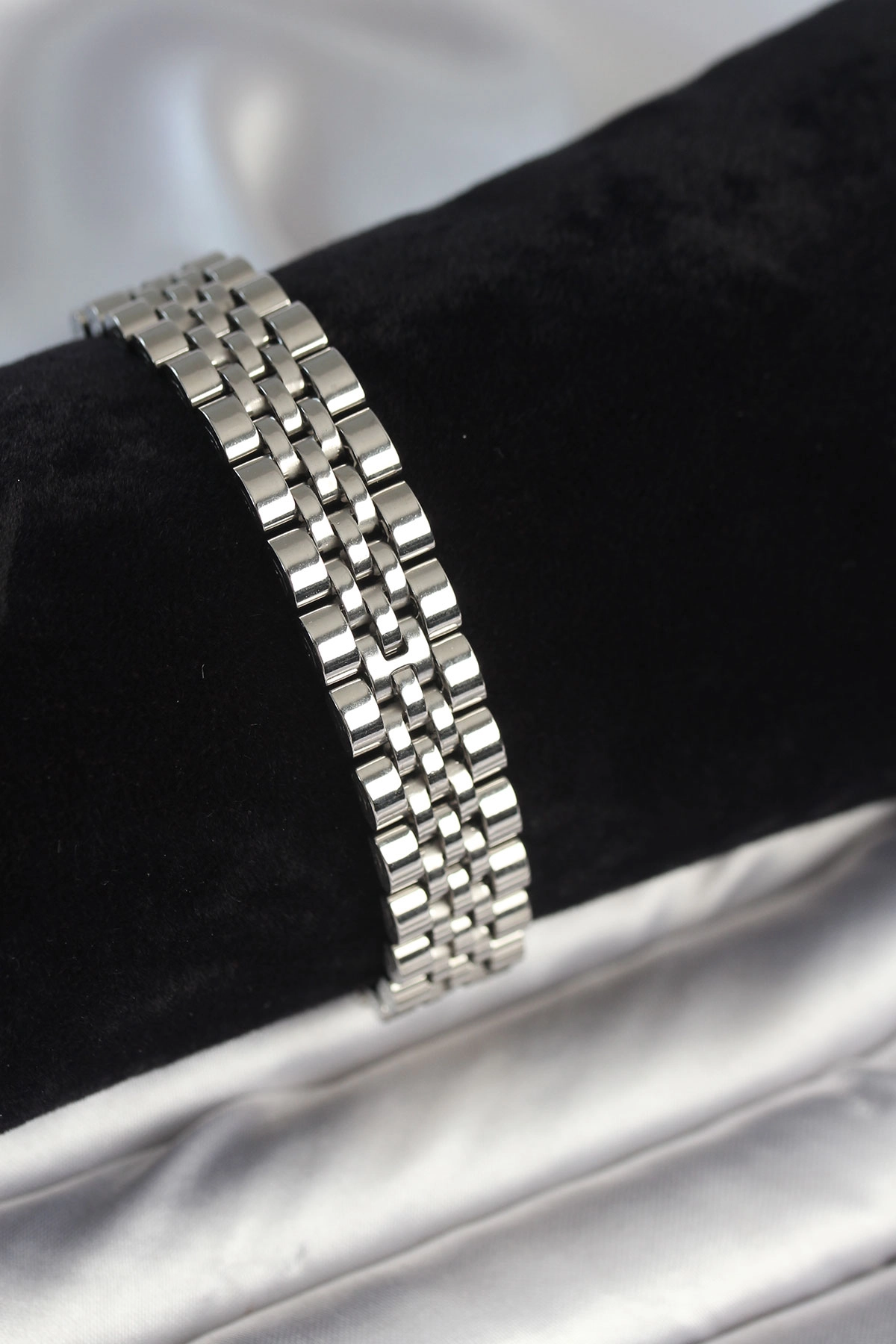 316L Çelik 12 mm Kalınlıkta Gümüş Renkli Erkek Bileklik