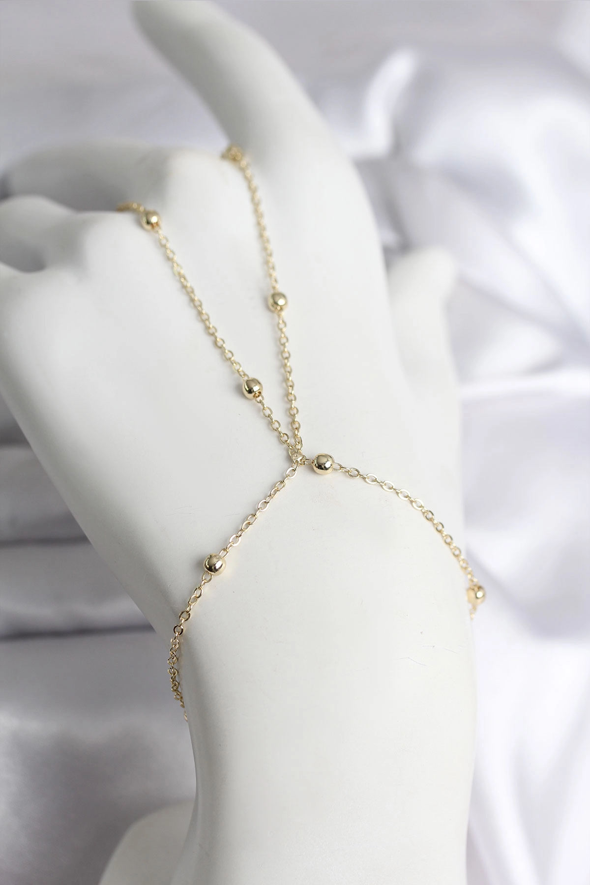 316L Çelik Gold Renk Topçuk Zincir Model Kadın Şahmeran