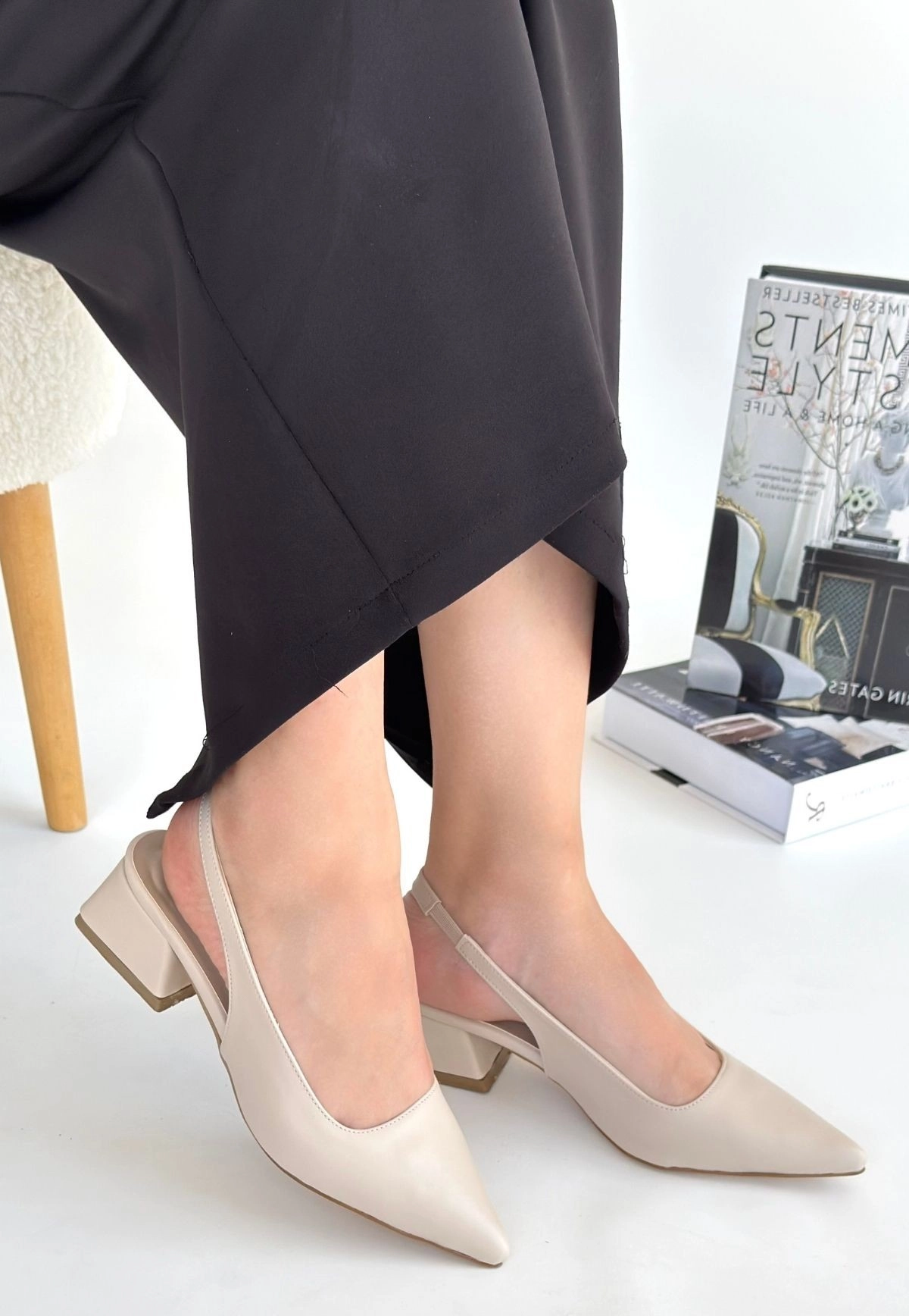 Morji Bej Cilt Topuklu Ayakkabı