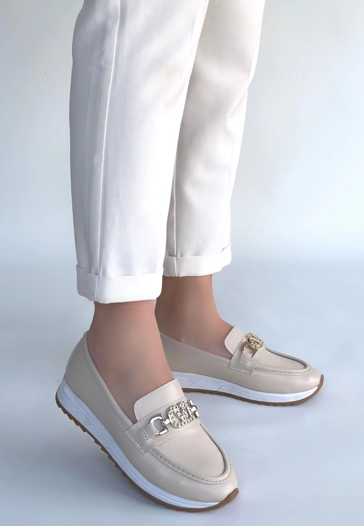 Otra Bej Cilt Babet Ayakkabı