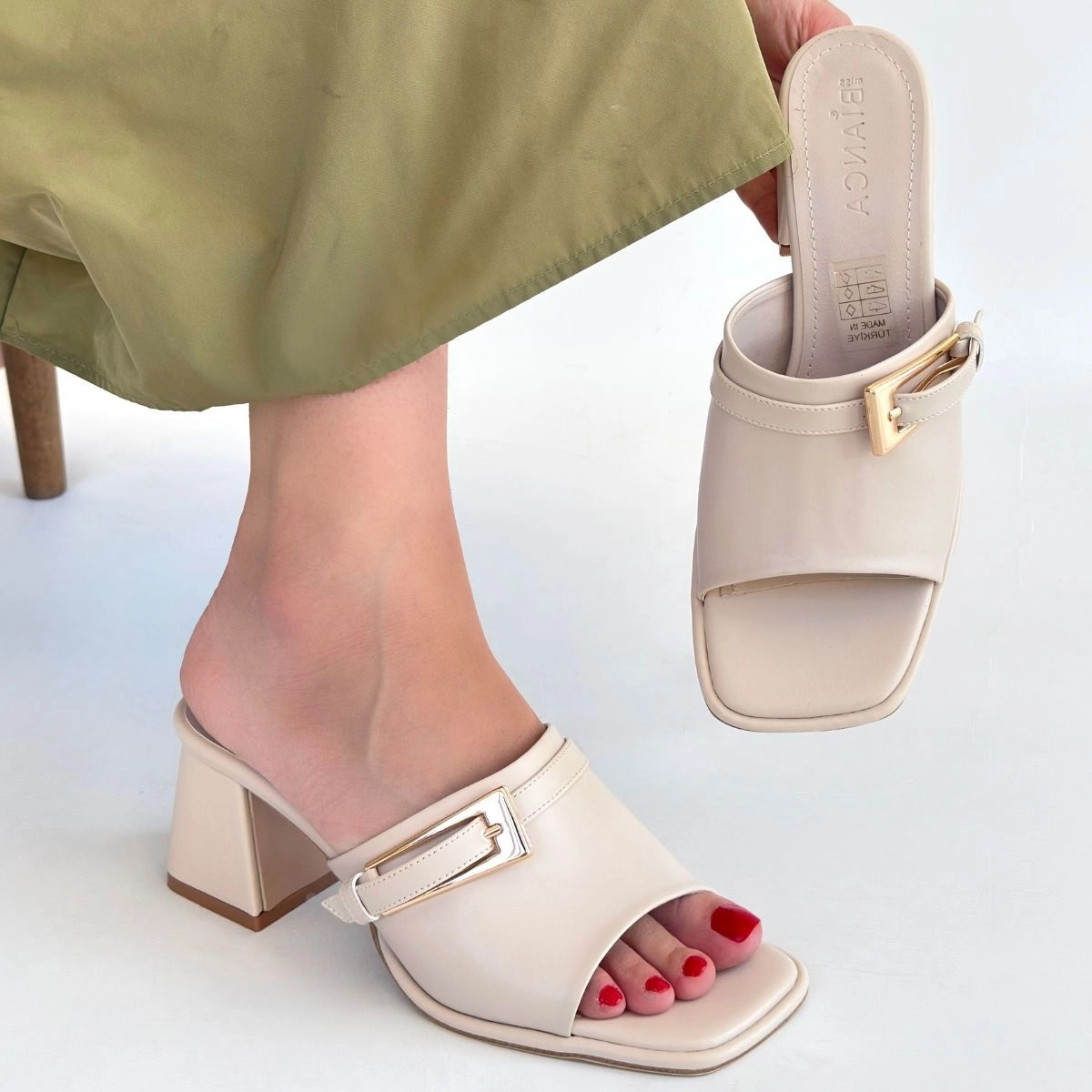 Ziva Bej Cilt Topuklu Terlik