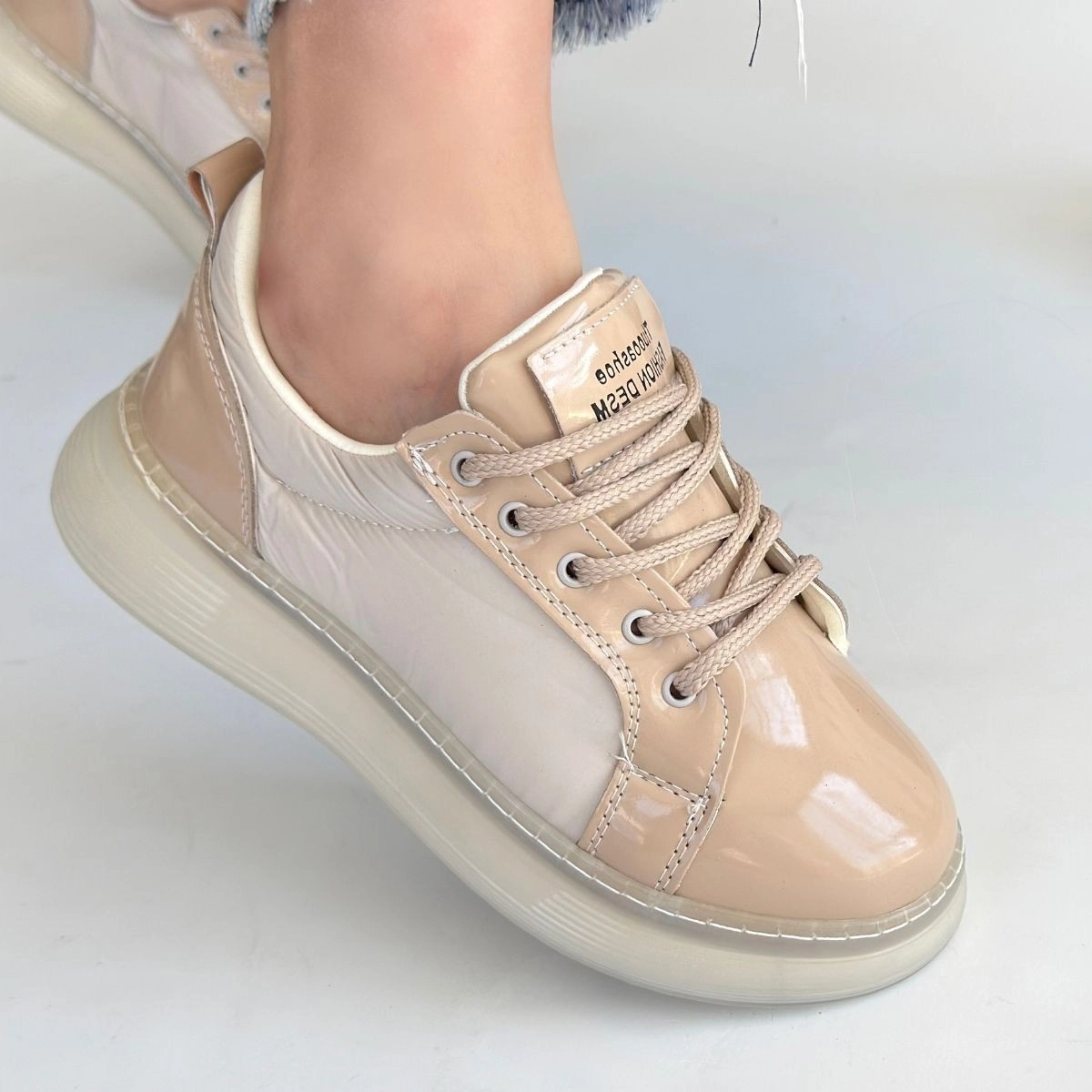 Piona Bej Rugan Bağcıklı Spor Ayakkabı