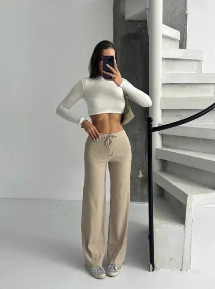 Kadın Modern Bej Pantolon