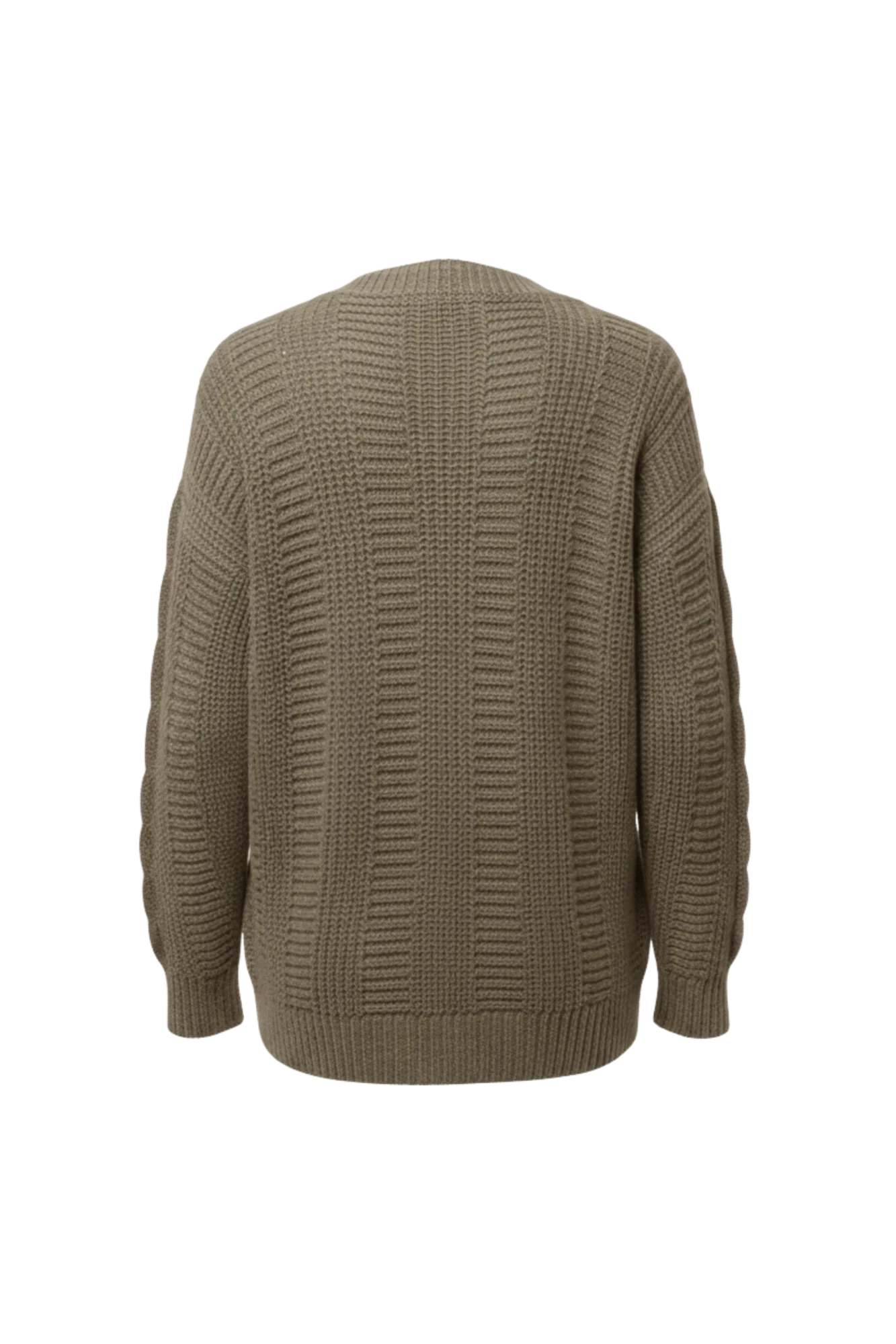 Kadın Kahve Düğmeli Kısa Triko Hırka – Burgulu Örgü Desenli