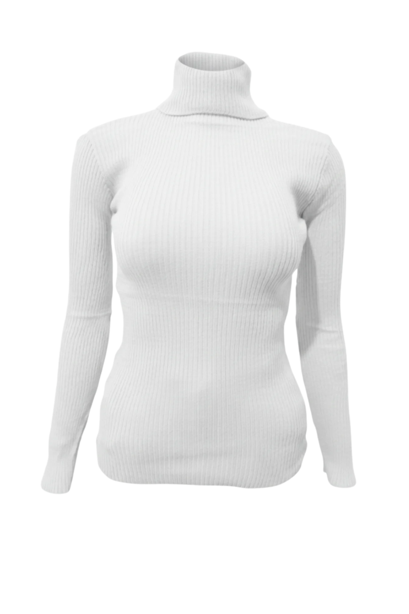 Kadın Beyaz Boğazlı Triko Kazak