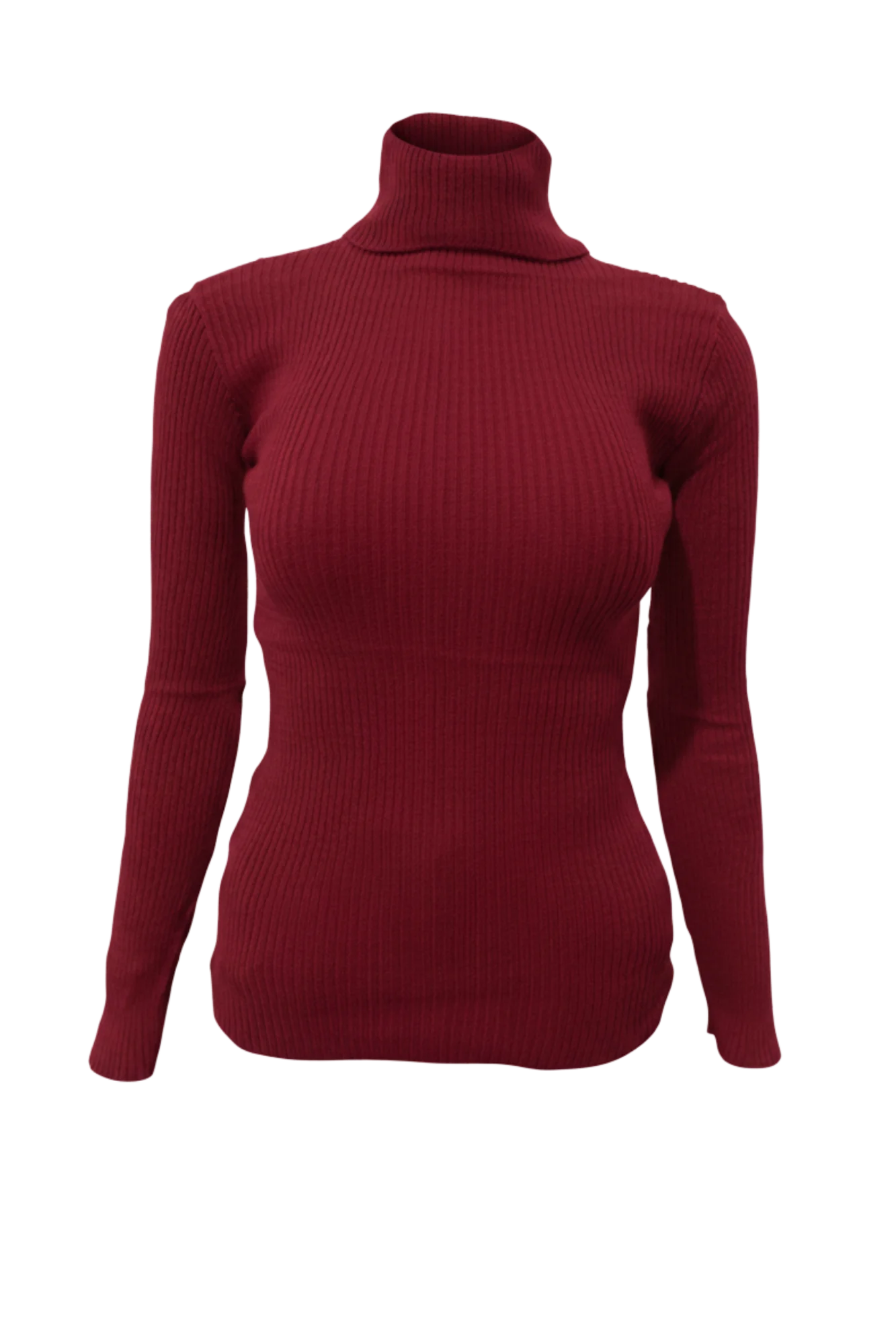 Kadın Bordo Boğazlı Triko Kazak