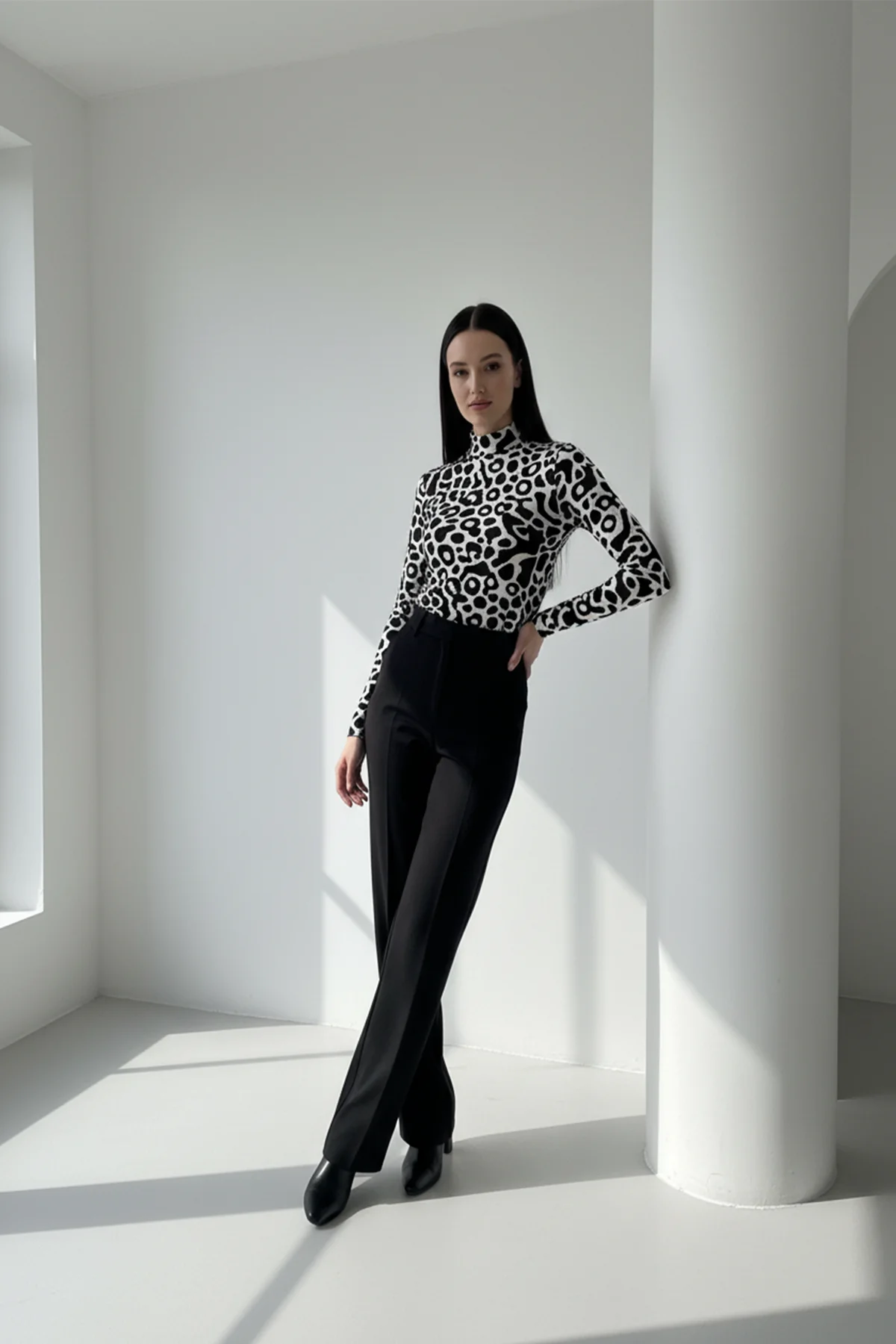 Kadın Zebra Desen Sandy Bluz