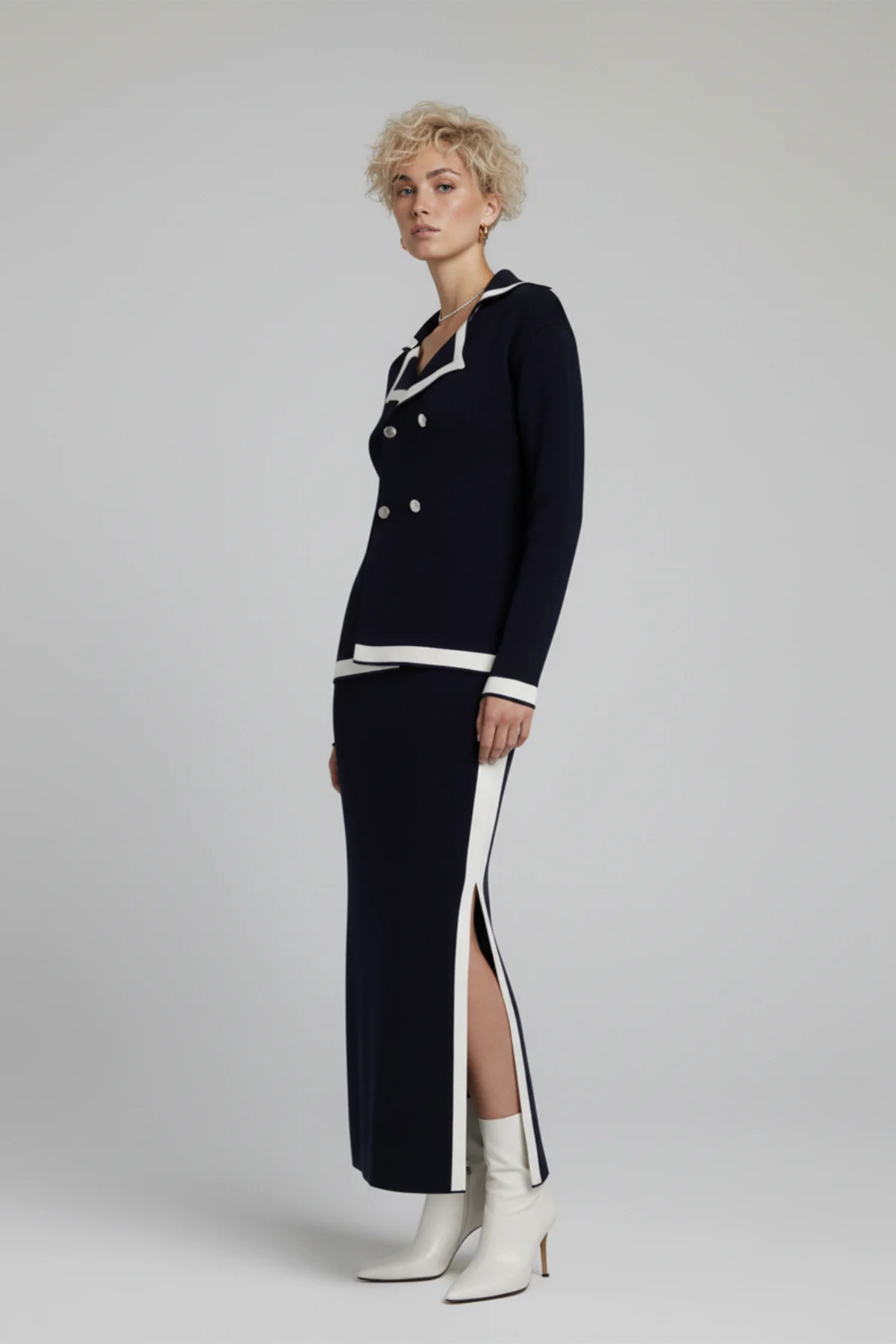 Kadın Triko Ceket Etek İkili Takım