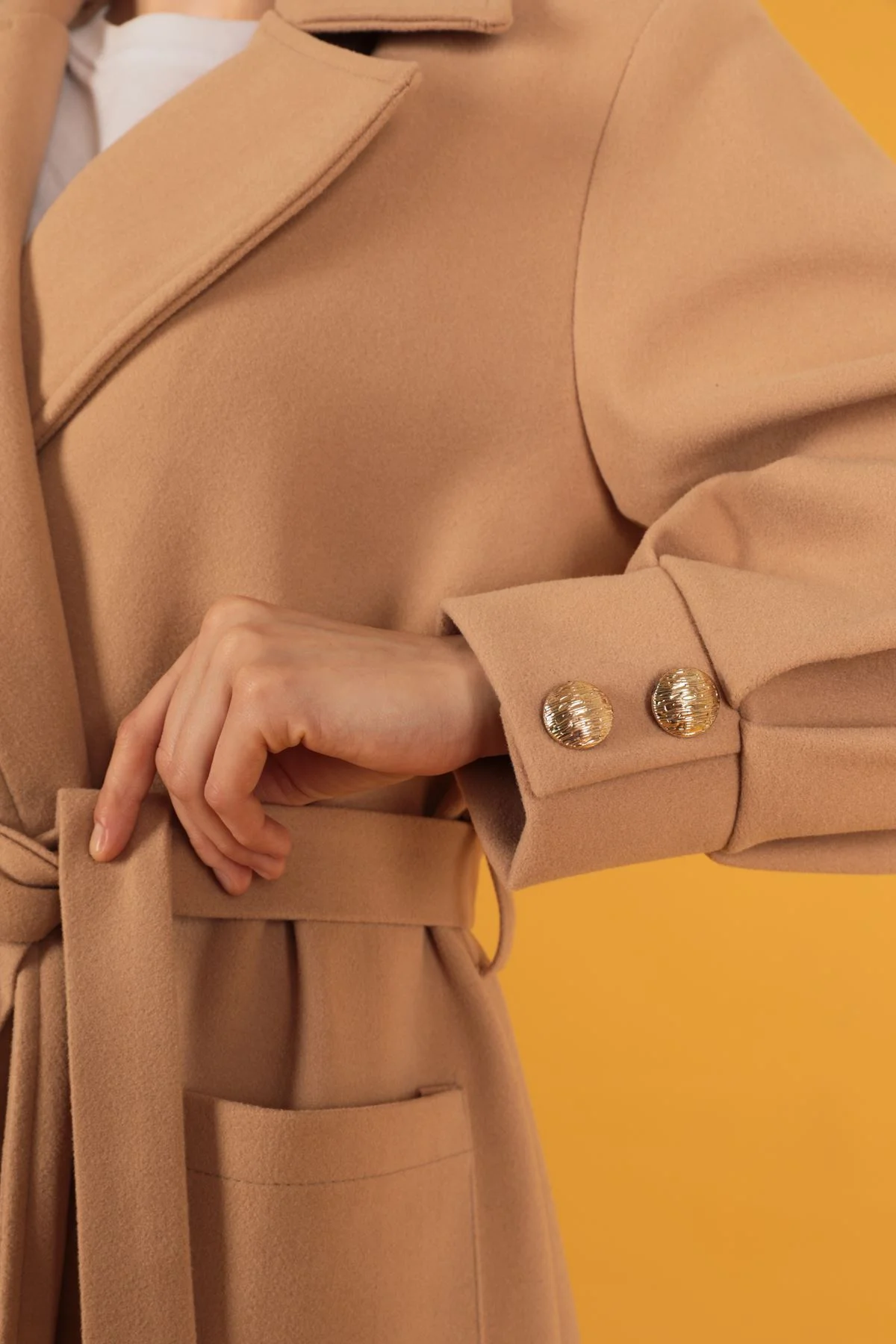 Örme Kaşe Kadın Kaban-Somon