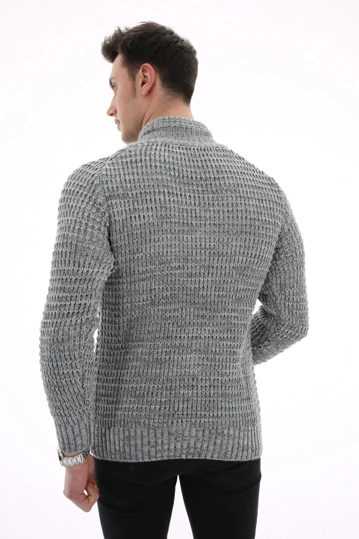 Degaje Yaka Kalın Kışlık Erkek Günlük Triko Kazak