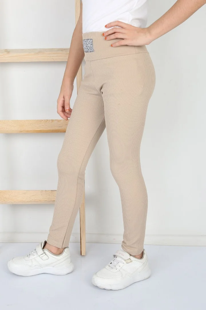 Fitilli Şardonlu Vizon Kız Çocuk Günlük Tayt