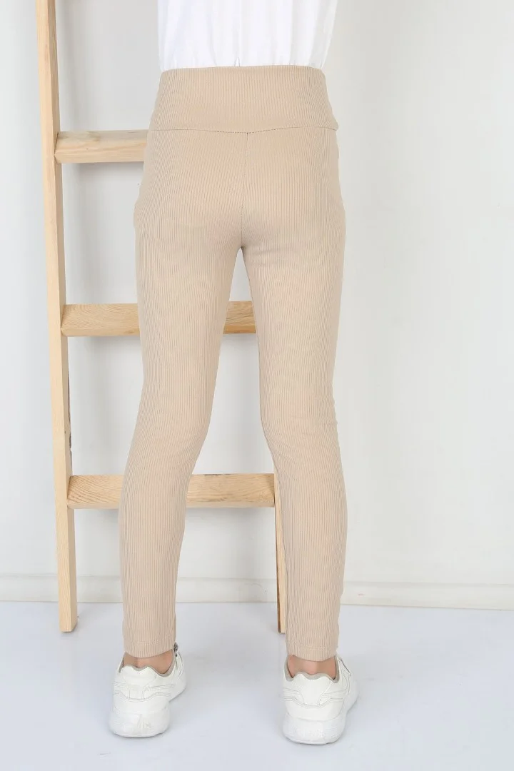 Fitilli Şardonlu Vizon Kız Çocuk Günlük Tayt