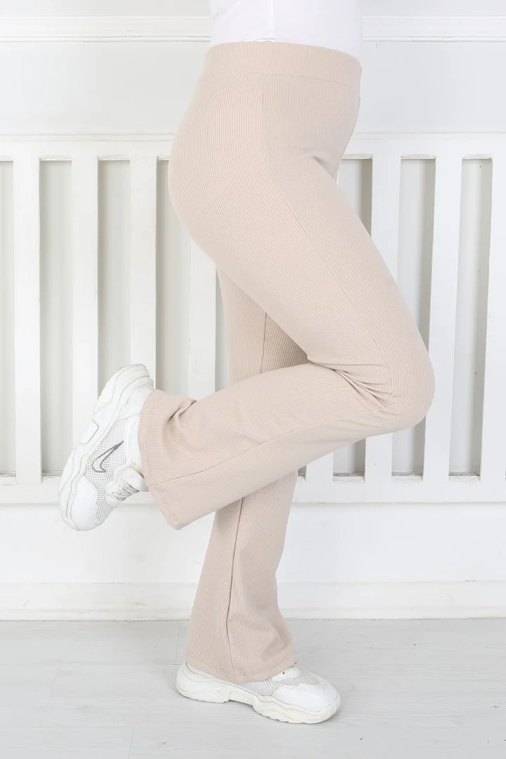 İspanyol Paça Birinci Kalite Fitilli Kumaş Vizon Kız Çocuk Günlük Tayt