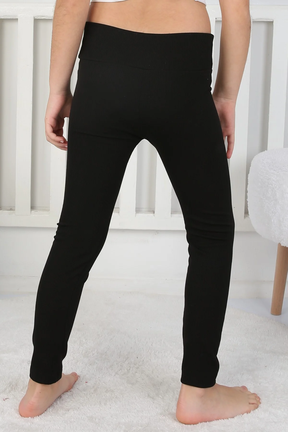 Şardonlu Fitilli Kumaş Arma Detaylı Kız Çocuk Günlük Tayt