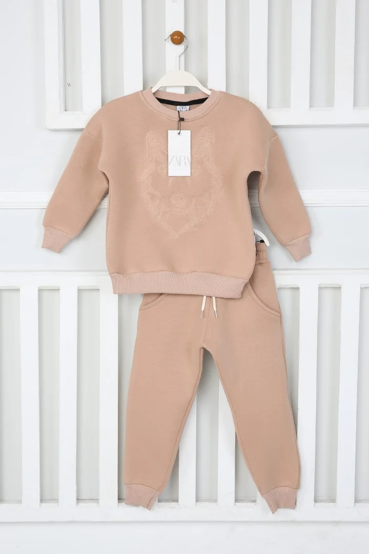 Üç İplik Şardonlu Baskılı Erkek Çocuk Günlük Takım