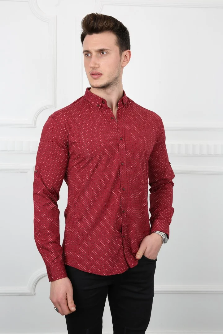 Erkek Günlük Desenli Uzun Kollu Gömlek