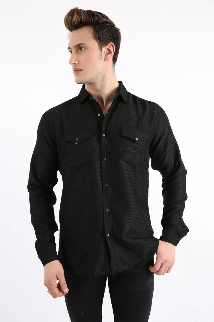 Erkek Günlük Kadife Gömlek