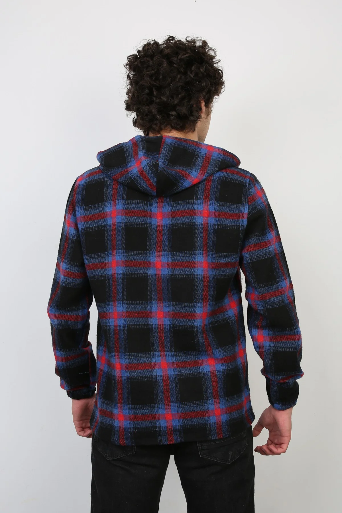 Erkek Günlük Kapşonlu Yarım Fermuarlı Gömlek