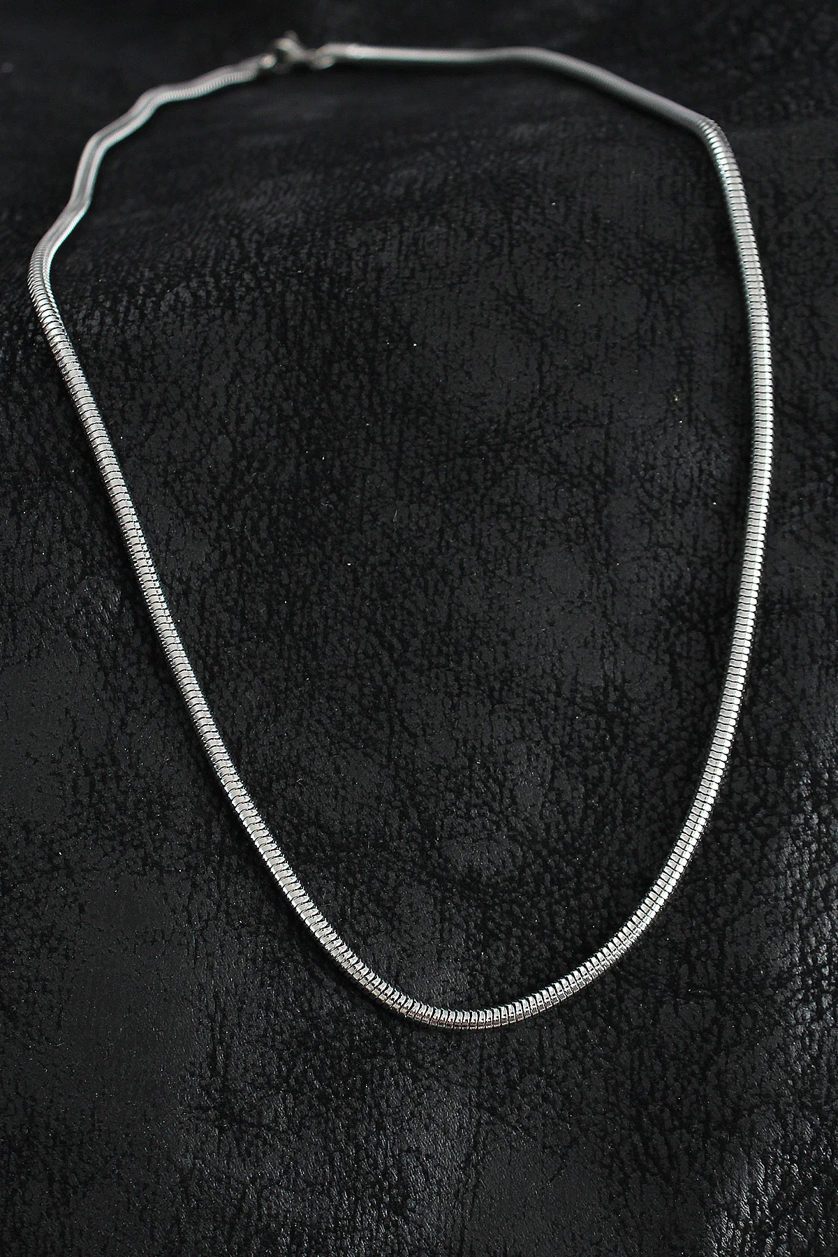 316L Çelik Oval İtalyan Zincir Model Gümüş Renk Erkek Kolye