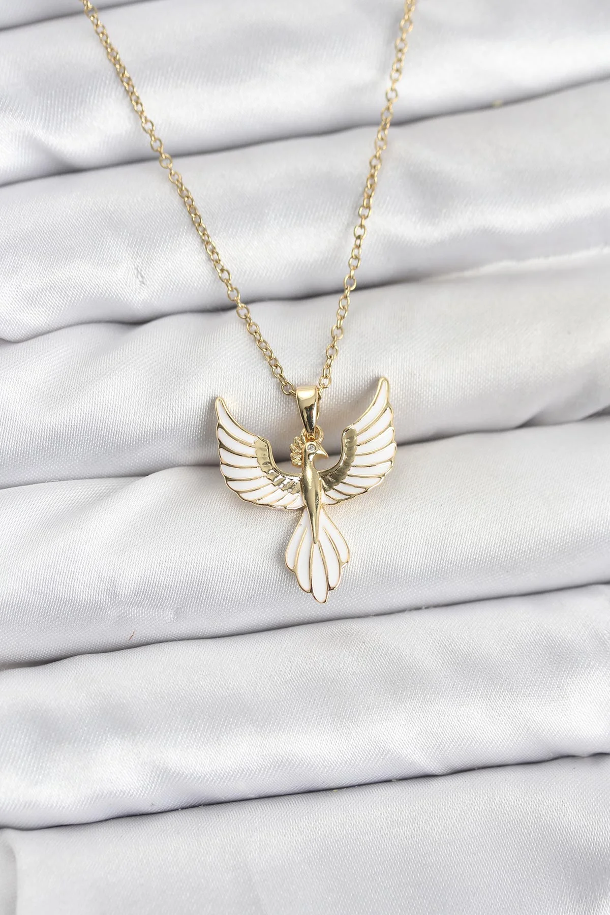 316L Çelik Zincir Gold Renk Anka Kuşu Model Kadın Kolye