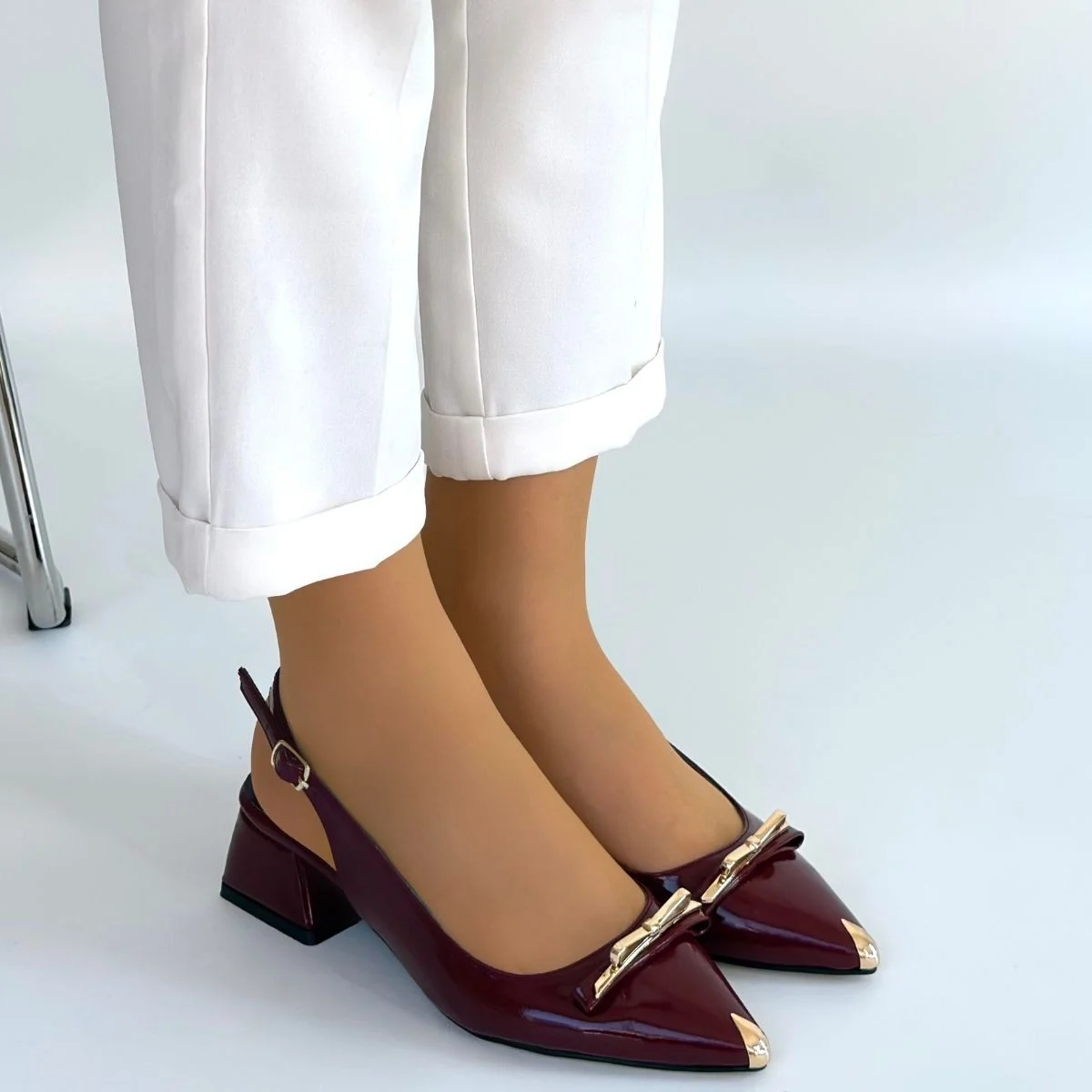 Ricy Bordo Rugan Topuklu Ayakkabı