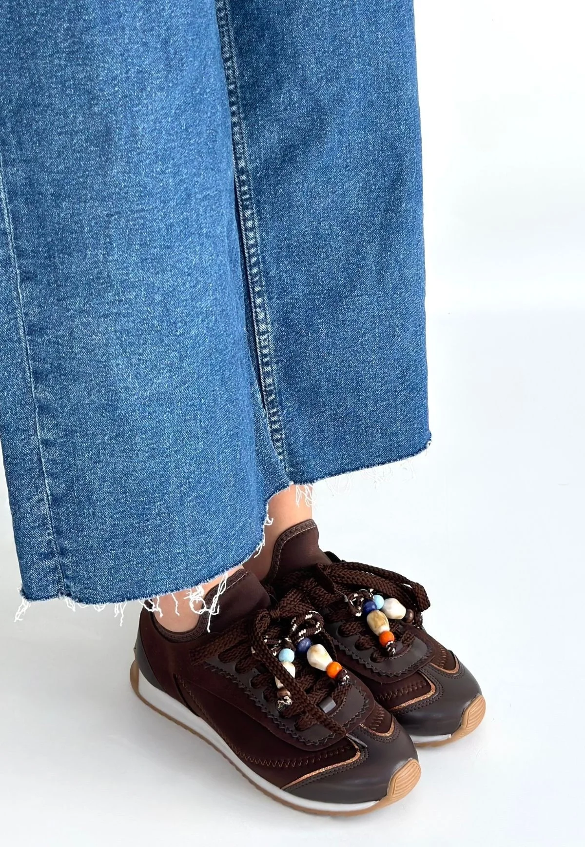 Riaf Kahverengi Cilt Bağcıklı Spor Ayakkabı