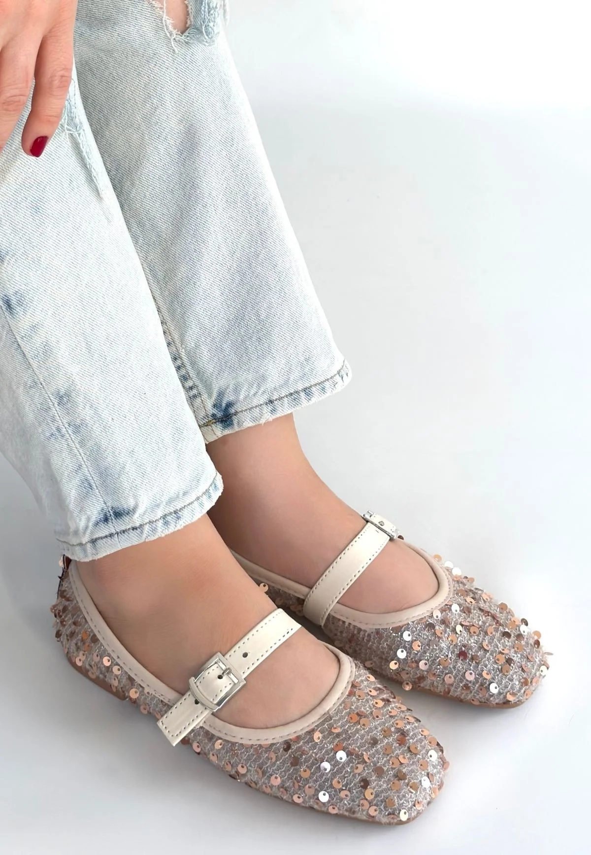 Moden Bej Süet Babet Ayakkabı