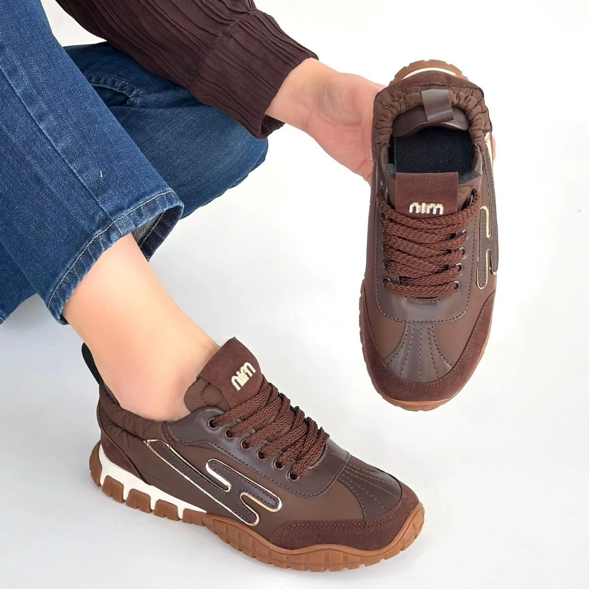 Huer Kahverengi Nubuk Bağcıklı Spor Ayakkabı