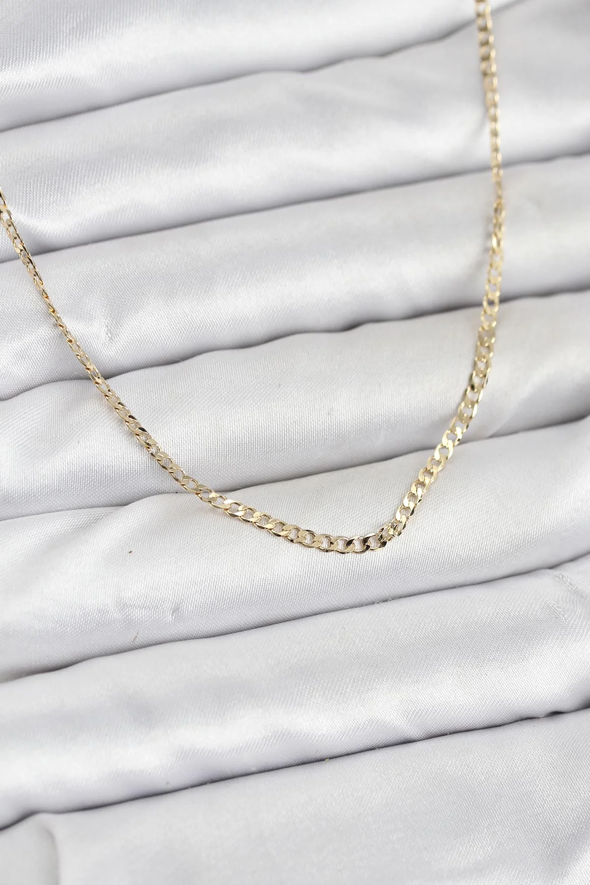 CM 14K Gold Renk Pirinç Zincir Model Kadın Kolye