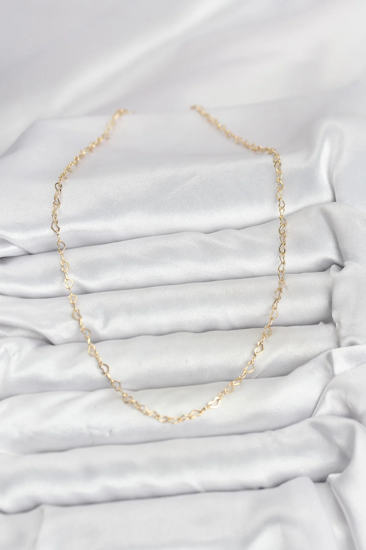 CM 14K Gold Renk Kalp Zincirli Kadın Kolye