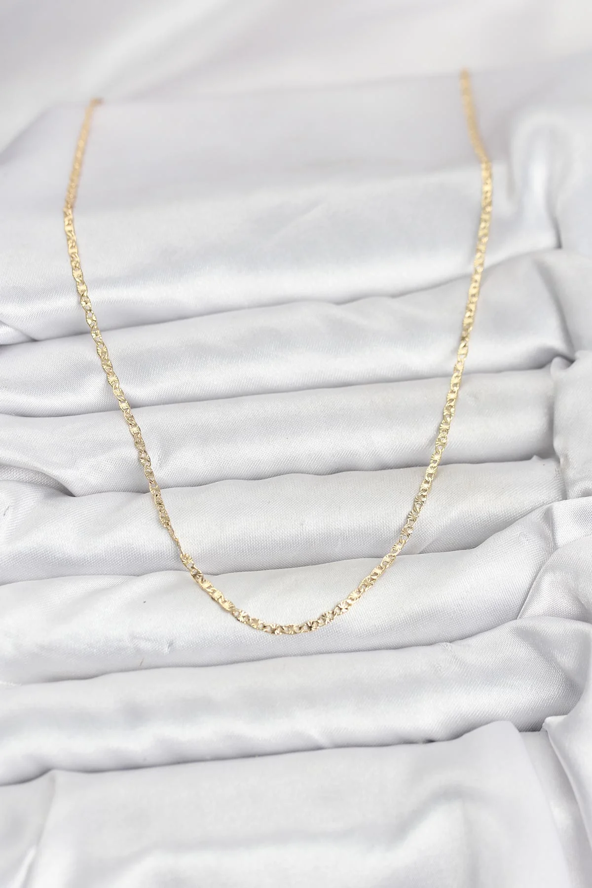 CM 14K Gold Renk Pirinç Lazer Model 60 cm Kadın Kolye