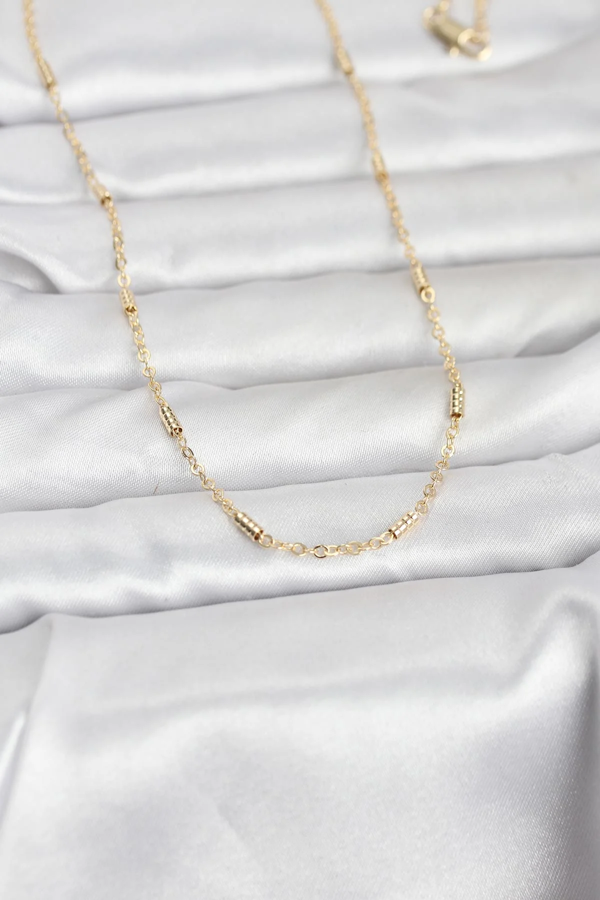 CM 14K Gold Renk Bar Zincir Model 60 cm Kadın Kolye