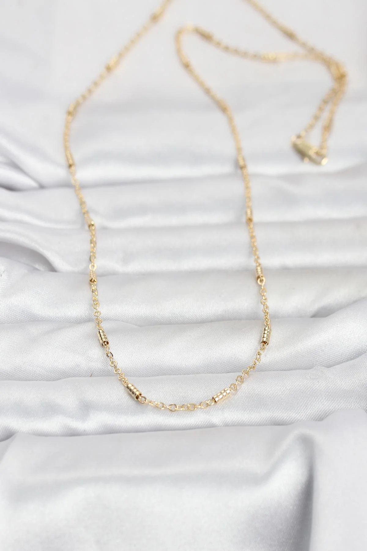 CM 14K Gold Renk Bar Zincir Model 60 cm Kadın Kolye