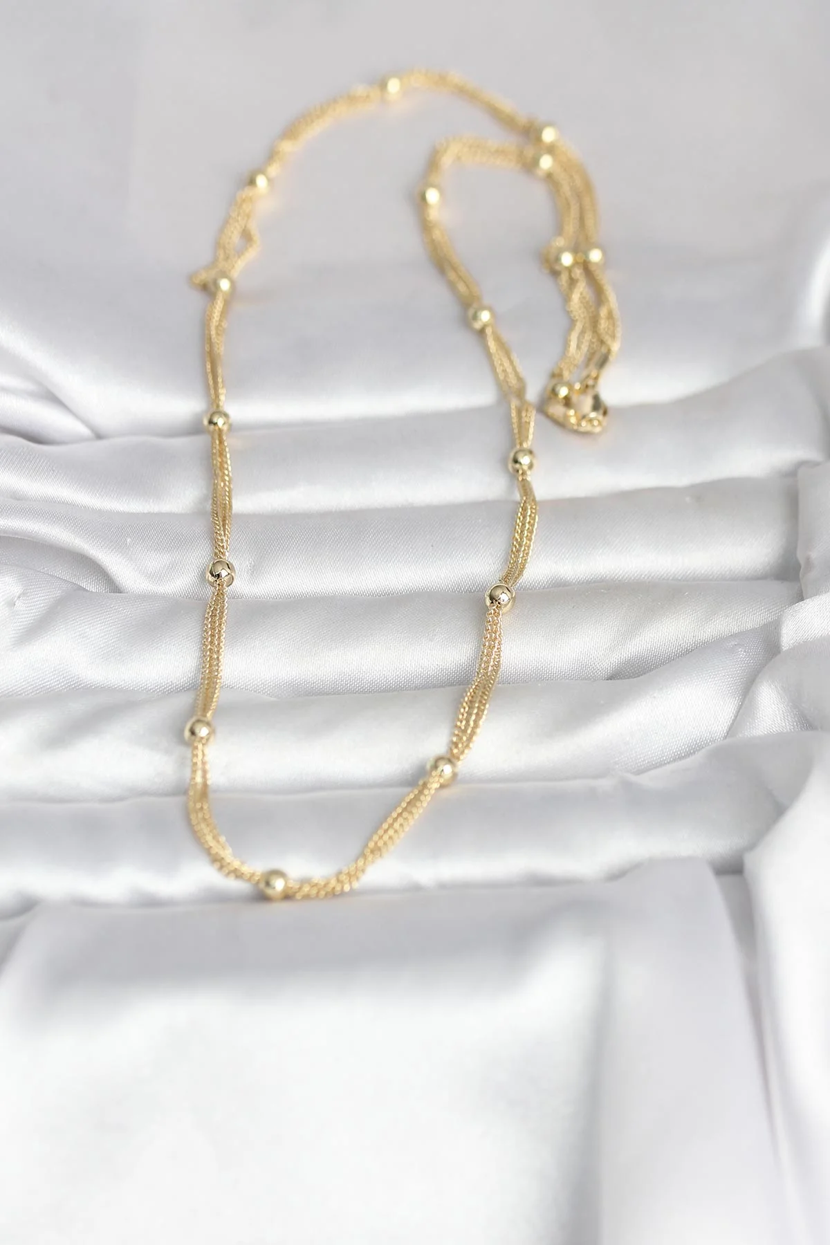 CM 14K Gold Renk Topçuk Model 60 cm Kadın Kolye