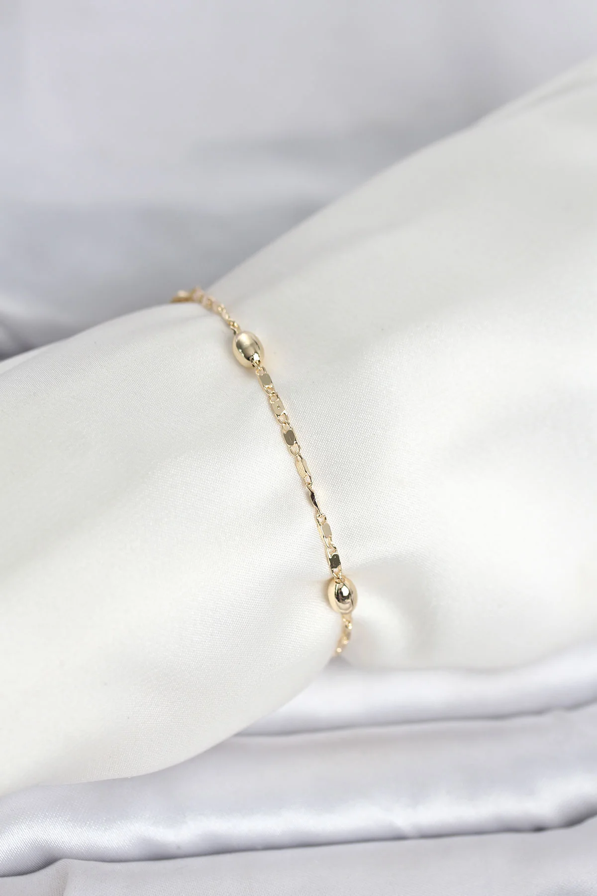 CM 14K Gold Renk Damla Topçuk Model Kadın Bileklik