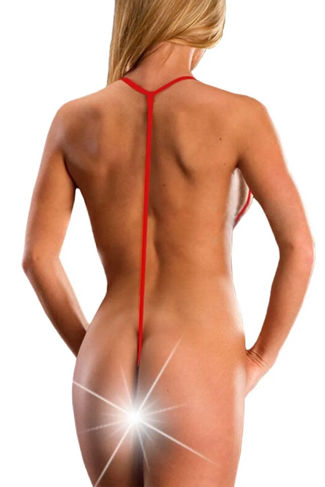 Özel Bölgeleri Açık Kırmızı Fantezi Gecelik