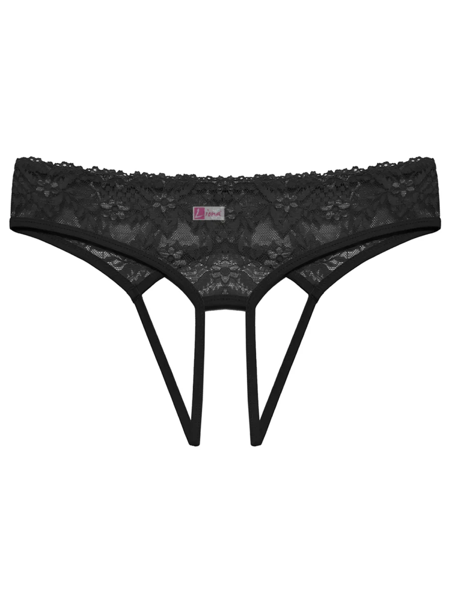 Özel Bölgesi Açık Kadın Siyah Fantazi Külot
