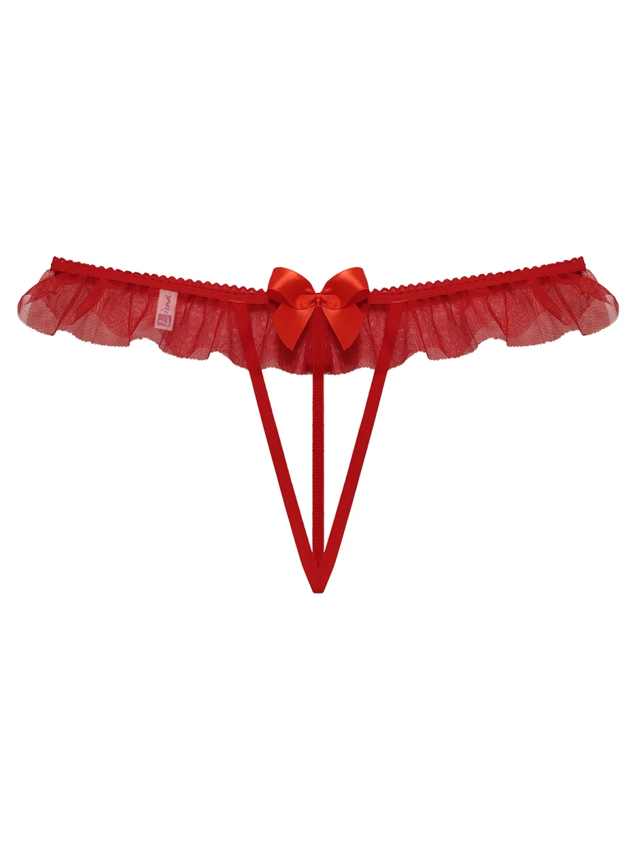 Kırmızı Dantelli Taşlı Kadın Fantezi Külot