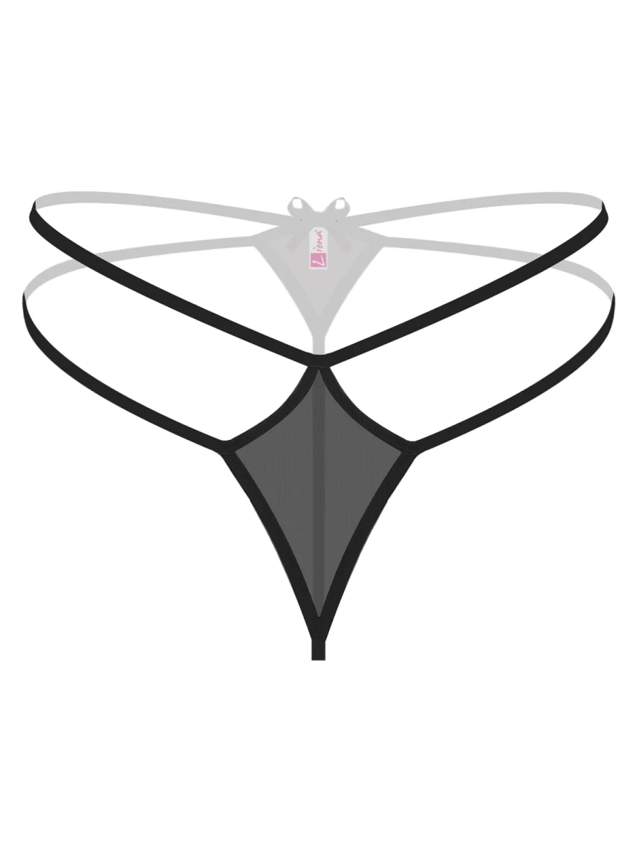 Büyük Beden Siyah Fantezi String Külot