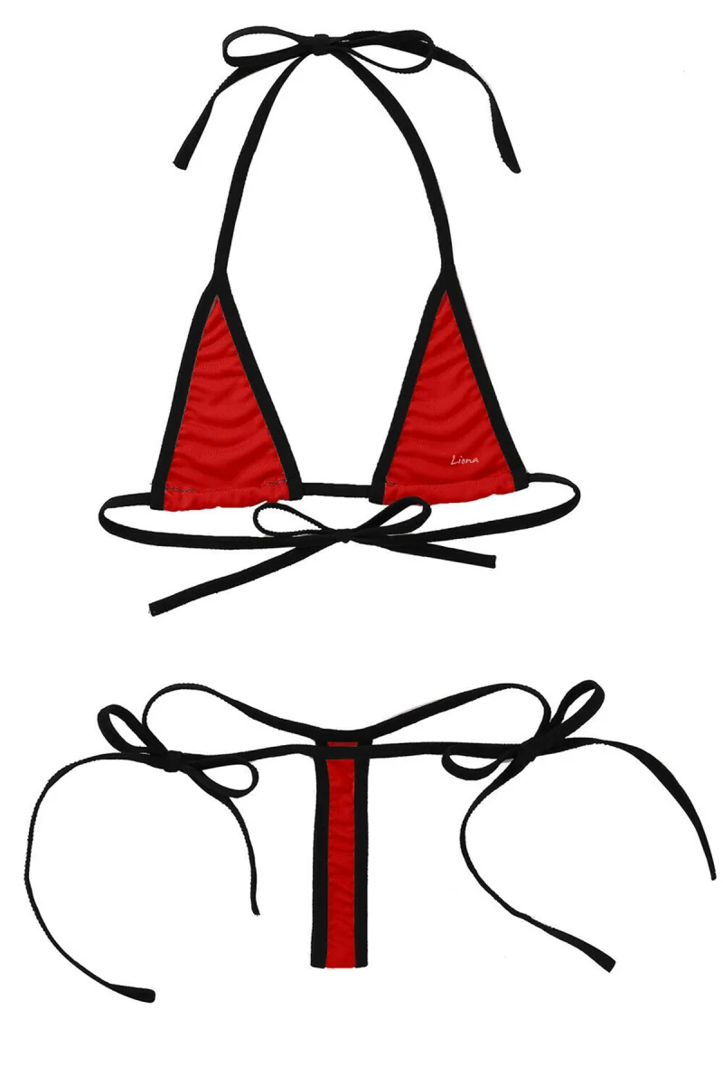 Büyük Beden Kırmızı Sütyen Külot Fantazi İç Çamaşırı Takımı