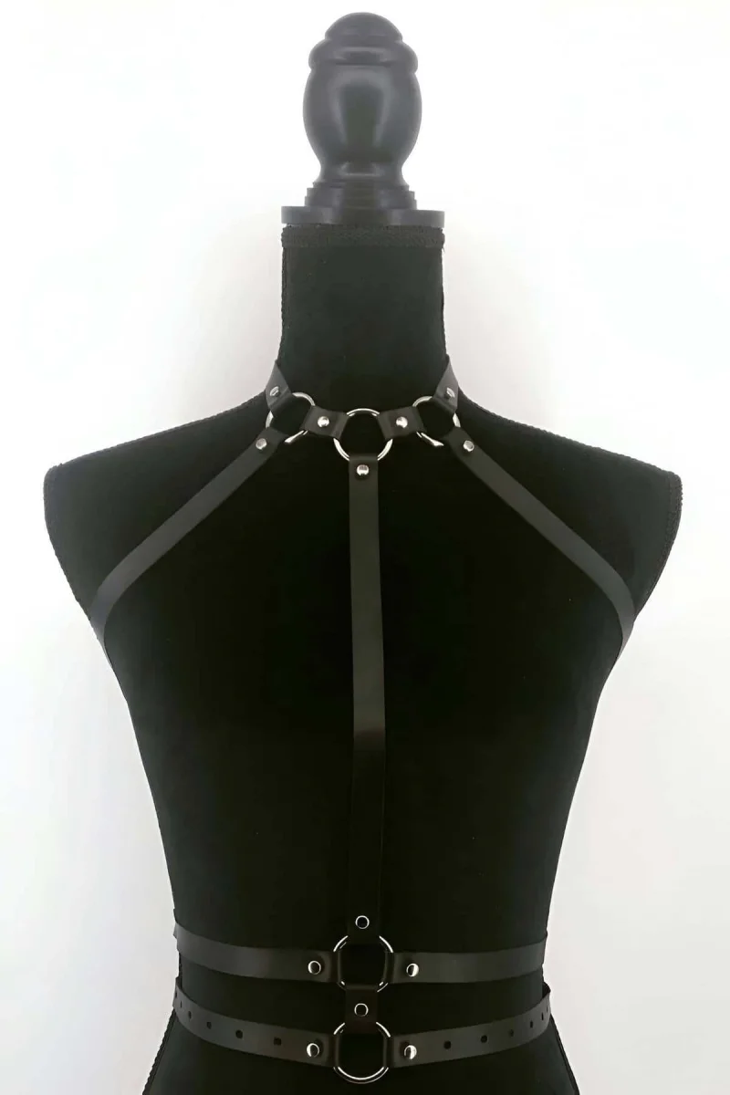Tasma Ve Bel Detaylı Şık Deri Harness - Brf545