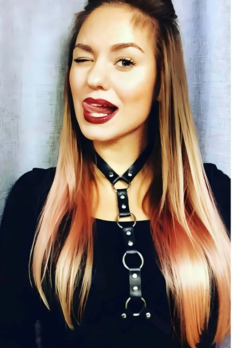 Parçalı Şık Deri Göğüs Harness - Brf307