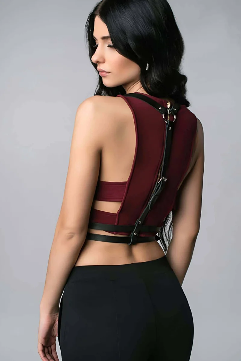 T-shirt Üzeri Seksi Deri Aksesuar - Brf210