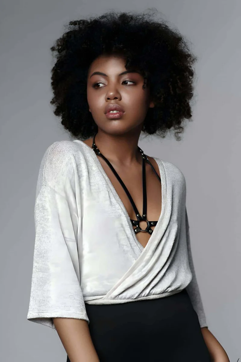 Omuz Göğüs Detaylı Şık Deri Harness - Brf200