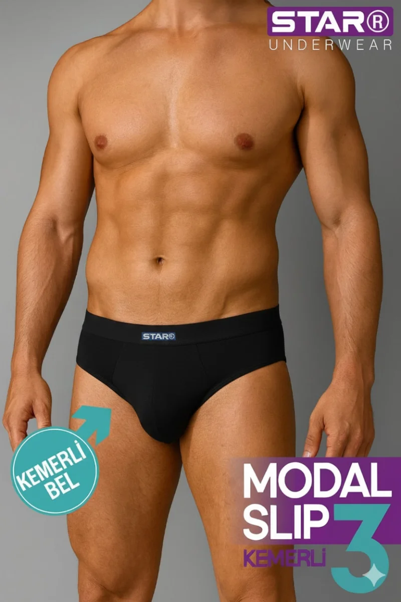 Star 109 Erkek  3'lü Modal Slip